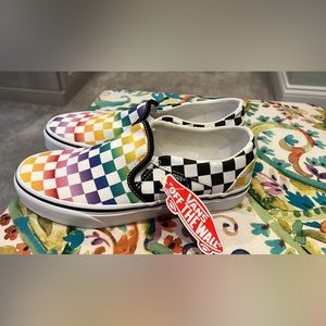 Vans checkered slip on sneakers